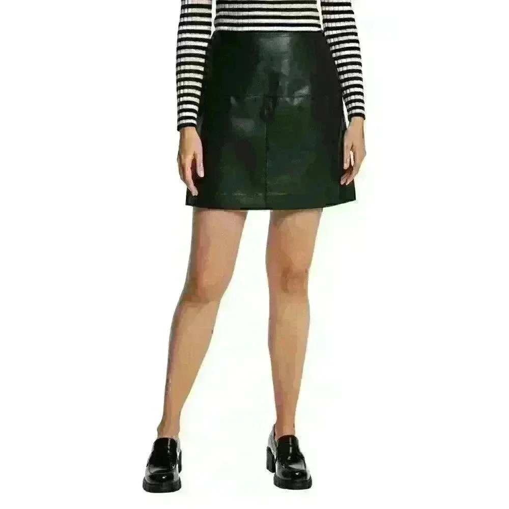 NEW Ted Baker Women's 0 Verium PU Leather Suede Mini Skirt NWT $225 - Picture 2 of 4
